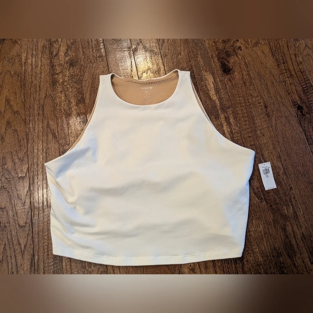 Light Support Power Chill Longline Sports Bra, ivory Sea Salt NWT - Picture 4 of 7